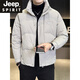 JEEP SPIRIT Down Jacket Winter Men's 2025 New Trendy Brand Korean Style Slim High-Grade Light Thin Thickened Short Jacket Men Black XL