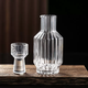 Yusenyi Chinese liquor glass set creative striped glass one-cup small wine glass divided into jug household wine cup spirits wine set (2 pots 2 cups)