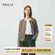 PRICH Fashion Little Fragrance Mohair Wool Mixed Color Yarn Knitted Cardigan 2025 Winter New Top Women 85 Brown S 160