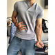 Light gray Henry collar short-sleeved men's waffle T-shirt bottoming shirt showing muscle fitness American retro polo shirt Gray + gray two-piece upgraded model high quality M M recommended 105-120 Jin Jin equals 0.5 kg