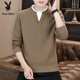 Playboy (PLAYBOY) new autumn and winter men's Henry collar sweater trendy long-sleeved bottoming sweater 8826 light luxury coffee M suggested notice 90-110Jin Jin is equal to 0.5 kg