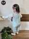 Baby autumn overalls suit, spring and autumn style, baby girl two-piece set, newborn cute and stylish separate clothes, light gray 73cm