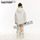 Vector children's ski jacket, thickened and warm, trendy contrasting colors, jacket and overalls for boys and girls, ski suit suit, pastel graffiti park top + pastel graffiti park pants, same style for boys and girls M 160_ Suitable for height 155-165c