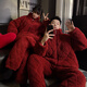 Victoria's style new couple's pajamas for women in winter, three-layer thickened quilted, coral velvet warm home clothes for men and women, dark gray zipper, M female (recommended height 150-155cm, weight 80-90Jin Jin equals 0.5 kg