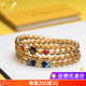 Genomanman Natural Brazilian Citrine Bracelet Multi-circle Women's Transfer Beads 108 Buddha Beads Bracelet Zodiac Rat Thousand-Hand Guanyin Three-circle Beads 6mm