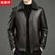Hengyuanxiang Men's Leather Jacket with Velvet and Thickened Winter Fur All-in-one Removable Liner Dad Thickened Leather Jacket Jacket Black M 170 Recommended 95-115Jin Jin is equal to 0.5kg