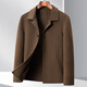 ROMON high-end 2025 spring and autumn pure wool men's lapel double-sided woolen jacket woolen coat short coat black 2XL