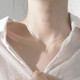 Farcoko brand geometric necklace women's silver small fresh clavicle chain fashion jewelry Valentine's Day birthday gift for girlfriend Diamond geometric necklace-O-shaped chain - exquisite high-end gift box