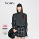 MO&Co. Tops 2025 new winter products include Tencel wool knotted pile collar, loose high-intelligence gray tone MBE4TOPT03 dark floral gray M /165