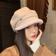 Pierre Cardin British retro fisherman hat octagonal hat women's autumn and winter warm beret plus down duck tongue Japanese ear protection versatile 8979-Coffee One size fits all 55-60 head circumference
