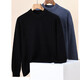 100% sheep wool sweater men's autumn and winter new solid color bottoming shirt round neck men's wool sweater top trendy light blue XL 180/96A (115)