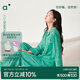 Anzhiban Super Soft Couple Pajamas Spring and Autumn Anzhi Elastic Cotton Casual Loose Long-sleeved Couple Home Clothes Can be Weared Outside Oil Green (Female) M