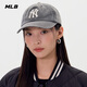 MLB Official Male and Female Couple Showing Face Small Fashion Retro Sunscreen Soft Top Baseball Cap Spring and Summer CPVV5 New York Yankees/Charcoal Gray One Size
