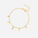 Saturday Lucky Star and Moon double color golden 18K gold bracelet birthday gift for girlfriend C0722720 16+3cm