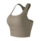 Weightlifting sports bra for women, female racer-shaped back, yoga vest, Pilates training wear, running fitness underwear, pine cone brown one-piece racer-shaped back, S S