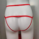 T-string Sexy Penis Pearl Massage Hollow Japanese Style Men's Seamless Lace Butt Lifting Panties Women's Sexy Red One Size