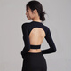 Jincheng Sexy Backless Yoga Clothes with Padded Sports Tops High-end Pilates Training Tight Long Sleeves Black YG632W S 80-100Jin Jin is equal to 0.5kg
