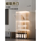 Yusenyi wine cabinet display cabinet home with glass cabinet living room wall cabinet storage cabinet second generation six-sided hard acrylic board 4 compartments with lights single door