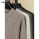 Lilan's new yak wool sweater men's round neck thickened sweater middle-aged and elderly dad wear winter 400g sweater tobacco leaf brown thickened 4XL (190)