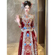 ROAR UTHAUG Velvet Xiuhe Wedding Clothes 2025 New Bride Wedding Dress Chinese Wedding Dress Heavy Industry Dragon and Phoenix Gown Wedding Clothes Red Xiuhe Clothing Free Earrings M