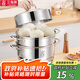 TRIANGLE steamer 304 stainless steel three-layer household 30cm soup pot steamed buns steamed buns multi-bottom gas induction cooker universal