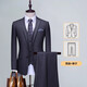 VDJYDX suit men's spring and autumn new business casual formal wear groom and best man wedding dress suit jacket XF21 navy suit + vest + shirt + pants 3XL