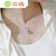 Stone pigeon gray seawater pearl pendant S925 silver pine cone black pearl necklace single gray round without chain 12-13mm