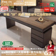 KSALOY study desk Italian light luxury double home living room modern high-end solid wood computer office boss desk study smoked ribbon smart plug-designer study desk 1.8 meters desk length 180_width 70_height 75cm Purchasing and sales factory inspection