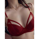 Love Curtain Autumn Summer Horse Year Zodiac Year Bra Red Underwear Wedding Bridal Suit Sexy Small Breast Gathering Big Wedding Bra Red 75B 34