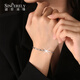 Shengshi Qiyuan pt950 platinum bracelet for women platinum bracelet new style sparkling sugar cube bracelet birthday gift for girlfriend Bracelet 6.38g thick 2.3mm long 16.5-19cm adjustable