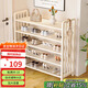 Shunyou Shoe Rack Home Door Multi-layer Indoor Bedroom Shoe Cabinet Rental Room Storage 80cm Five-Layer Cream White SY-902
