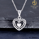 Jibaolou PT950 platinum necklace for women, platinum clavicle chain, imitation diamond heart-shaped love pendant set chain, New Year's Day gift, single pendant about 1.5 grams