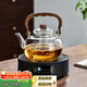 Yipot Tea Glass Teapot Electric Ceramic Stove Tea Maker New Health Pot Kettle Kettle Teapot Tea Set 1.1L Transparent Pot + 1500 Watt Black Stove