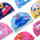 Xianzheyi Children's Cloth Cap Swimming Cap for Boys and Girls New Cartoon Cute High Elasticity Comfortable Breathable Children and Students Children's Cloth Cap + Nose Clip Earplugs Style Notes