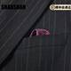 Shanshan (SHANSHAN) light luxury brand 2025 new men's suit suit business slim fashion comfortable suit suit for men black stripes L 175/48