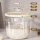 Rice bucket round household insect-proof and moisture-proof sealed visible rice bucket new rice box storage grain storage bucket milky white 10Jin Jin equals 0.5kg with measuring cup