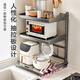 Kitchen Story Kitchen Storage Rack Countertop Microwave Oven Rack Pull-out Oven Rack Household Multi-Layer Kitchen Storage Rack Gray-Three Layers Pull-out Style 50cm Adjustable Layer Height