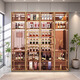 Yusenyi wall-mounted custom glass wine cabinet wine cabinet brushed gold display cabinet brushed gold + tea glass 1600x2000 including wine glass holder