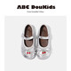 ABCdoukids Girls Princess Shoes 2025 Autumn New Children's Sweet Silver Small Leather Shoes Korean Style Flat Shoes Silver 29 Inner Length 18cm