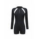 Nanbomaru 2022 new one-piece swimsuit for women, conservative belly-covering, swimming pool special, long-sleeved, short-sleeved, hot spring surfing, one-piece swimsuit + swimming cap + nose clip earplugs, short-sleeved style M