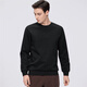 Septwolves 7A antibacterial cotton round neck sweatshirt for men spring new simple solid color commuter long-sleeved top 001 (black) XL 175/92A