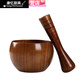 Meikejie sour jujube wood garlic pounder stone mortar old-fashioned garlic mortar household grinder press garlic paste garlic pounding bowl manual pounding small garlic pounder + garlic pounding stick