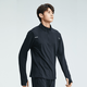 Bimax fitness clothing men's autumn and winter half-zip quick-drying clothing sports training sports T-shirt long-sleeved running and cycling clothing 857 black warm plus velvet L