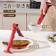Yusenyi three-in-one anti-scalding bowl clamp, kitchen microwave anti-scalding insulated bowl and plate clamp, anti-slip silicone clip, creative plate carrier (food grade material) rose red-milk white (1 each) three-in-one anti-scalding bowl clamp