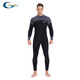 Yonsub3MM long-sleeved adult men's and women's swimwear, warm men's deep diving snorkeling suit, professional wetsuit, black gray long-sleeved S
