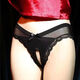 Universal couple shorts, passionate open crotch pants, thong with holes, sexy mesh, super hot thong underwear, women's lace, no need to put on and take off, black, M recommendation: 80100Jin Jin is equal to 0.5kg