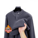 AX one-button double-sided Austrian velvet sweatshirt for men in autumn and winter new style Henry collar plus velvet thickened outer wear inner top Gray M (recommended 95-110Jin Jin equals 0.5kg)