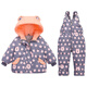 G.DUCKKIDS little yellow duck baby down jacket suit children's new overalls warm winter jacket children's suit complete set gray 80
