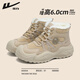 Pull back snow boots with velvet and thickening to keep out the cold and warm 2025 winter new style comfortable windproof and wear-resistant cotton shoes light brown 37