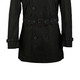 BURBERRY solid color lapel double-breasted belted windbreaker men's black black S
